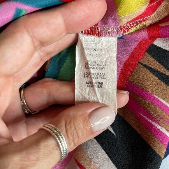 Vintage 90s Show Me Your Mumu Colorful Sleeveless Mini Dress Beach Sz Small - Picture 10 of 10